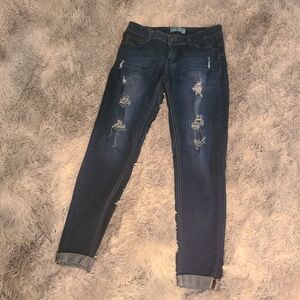 Wax Jeans  Distressed Blue Jeans